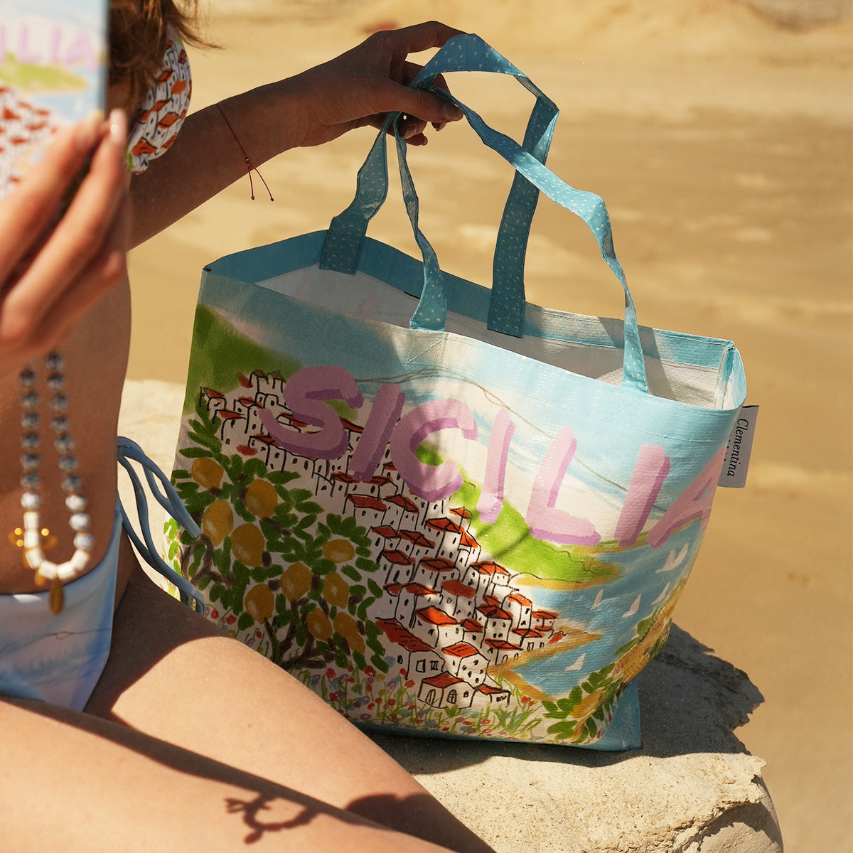 Sicilia recycled plastic beach bag